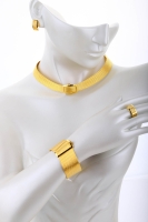 14 Ayar Altın 13 Sıralı Bilezik & 7 Sıralı Gerdanlık Trabzon Hasır Set - 2