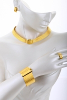 14 Ayar Altın 15 Sıralı Bilezik & 7 Sıralı Gerdanlık Trabzon Hasır Set - 2