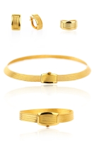 14 Ayar Altın 5 Sıralı Bilezik & 5 Sıralı Gerdanlık Trabzon Hasır Set