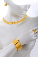 22 Ayar Altın 13 Sıralı Bilezik & 5 Sıralı Gerdanlık Trabzon Hasır Set - 2