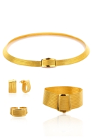 22 Ayar Altın 11 Sıralı Bilezik & 5 Sıralı Gerdanlık Trabzon Hasır Set