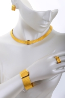 22 Ayar Altın 11 Sıralı Bilezik & 5 Sıralı Gerdanlık Trabzon Hasır Set - 2