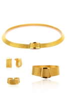 22 Ayar Altın 9 Sıralı Bilezik & 5 Sıralı Gerdanlık Trabzon Hasır Set