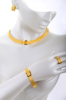 22 Ayar Altın 5 Sıralı Bilezik & 5 Sıralı Gerdanlık Trabzon Hasır Set - 2