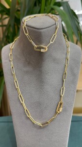 14 Ayar Altın Ataş Kolye Set