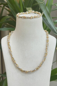 14 Ayar Altın Dorikalı Sarmal Kolye Set