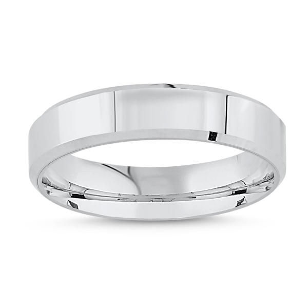 Gümüş 5 mm Erkek Sade Çatı Alyans - 1